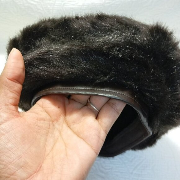 Vintage Fur Beret Dark Brown Union Made Authentic Womens Winter Hat main image 6